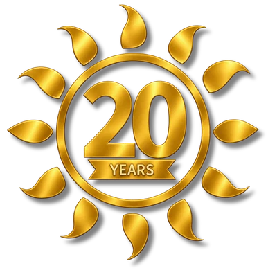 Solar Shield Blinds 20 years anniversary badge