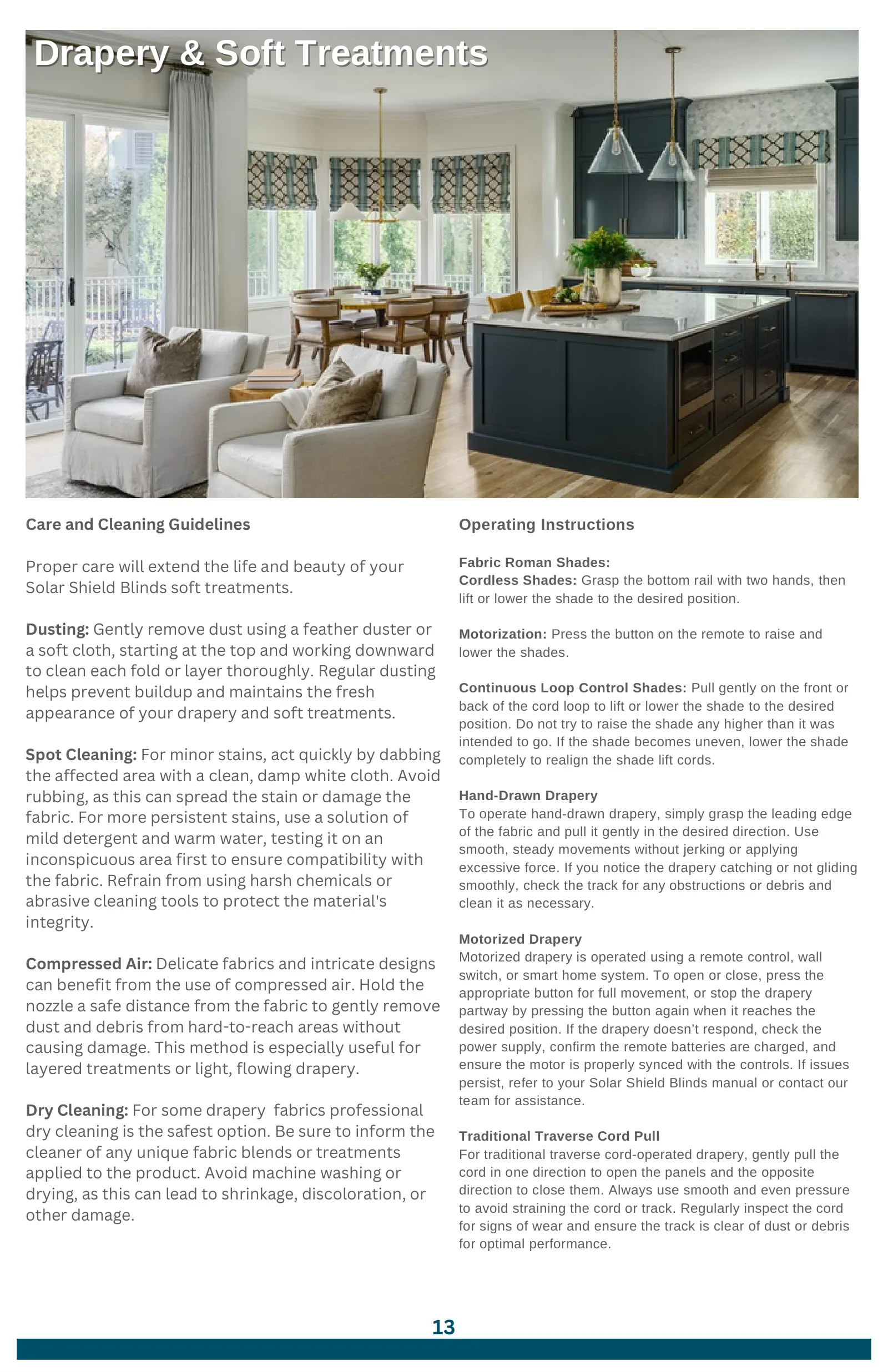 Solar Shield Blinds Use & Maintenance Guide, page 13