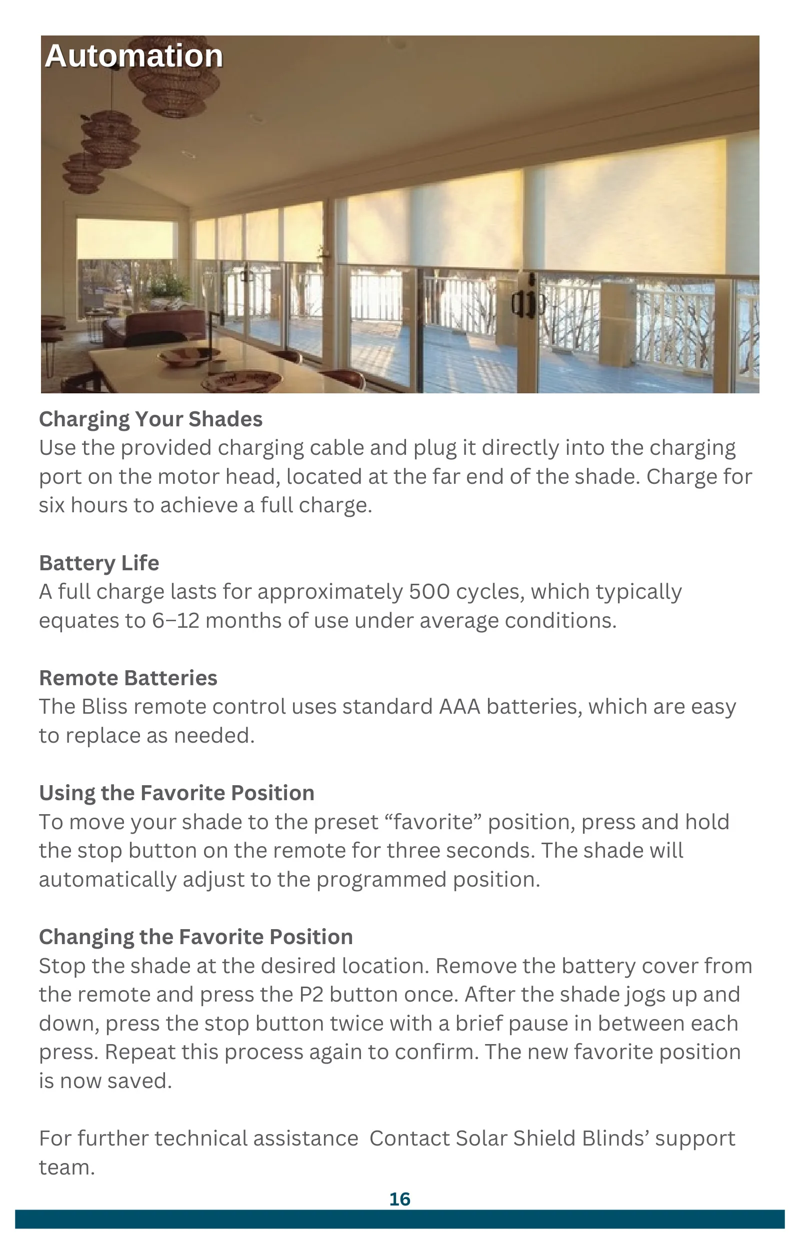 Solar Shield Blinds Use & Maintenance Guide, page 16