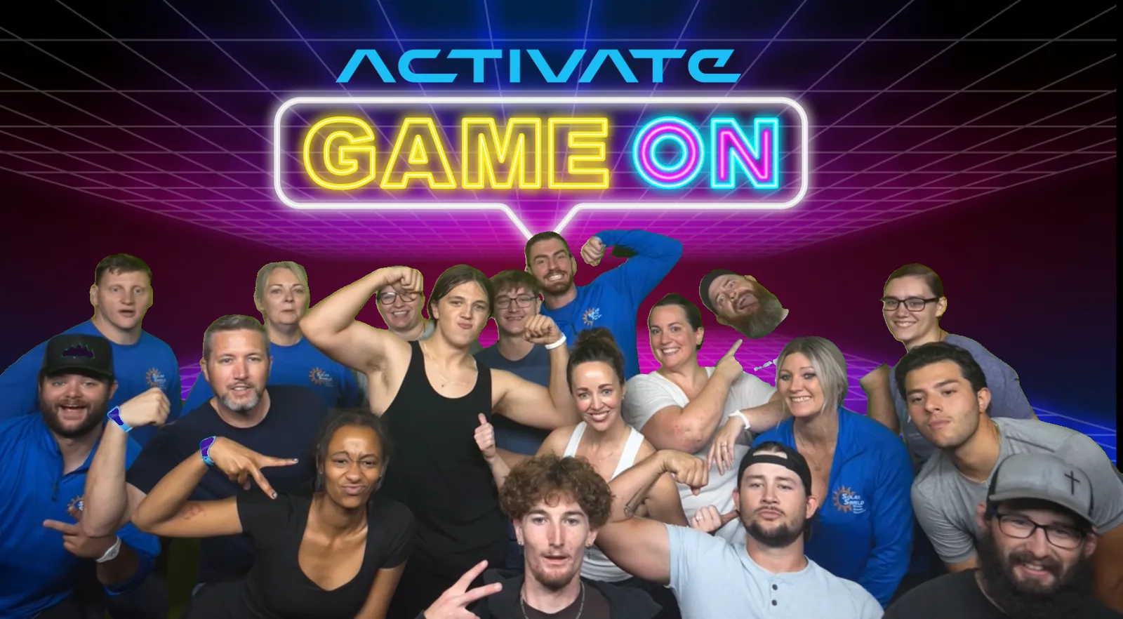 The team at a game night at Activate