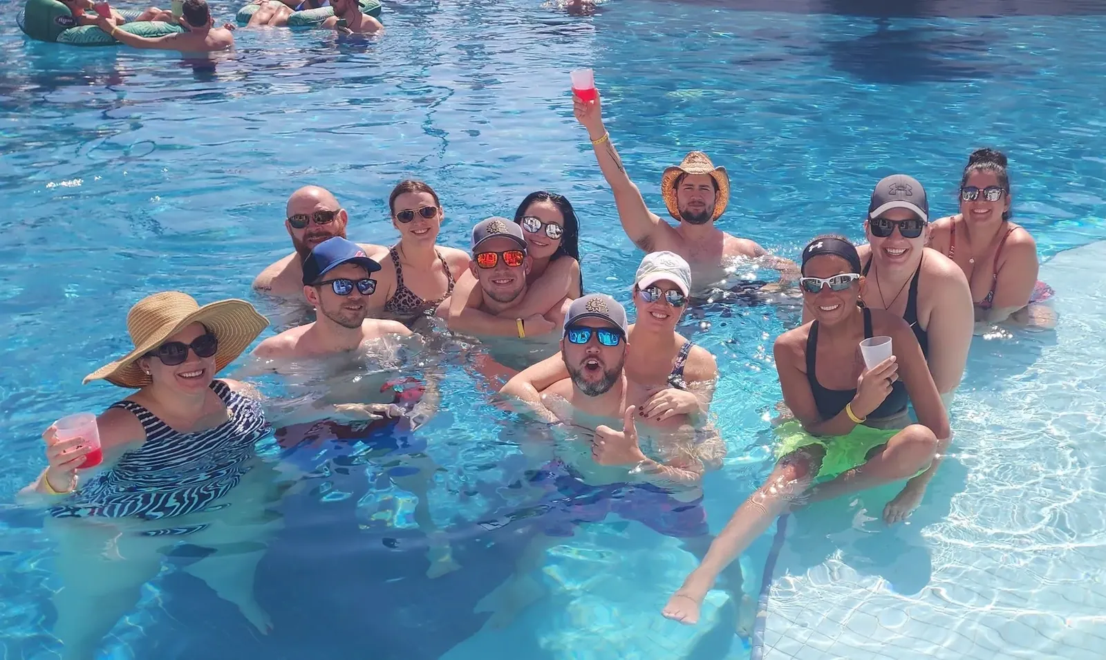 The team on a company trip to Mexico