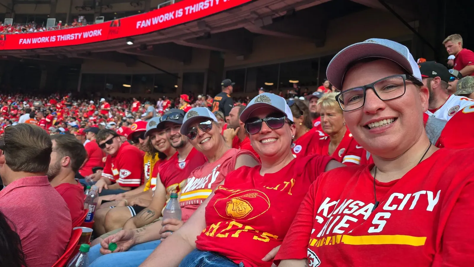 The team at a Kansas City Chiefs game