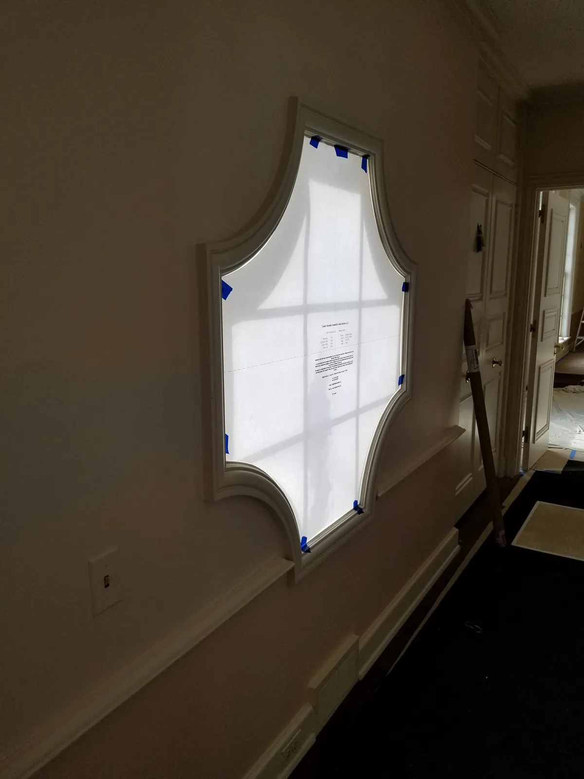 The paper template from the side