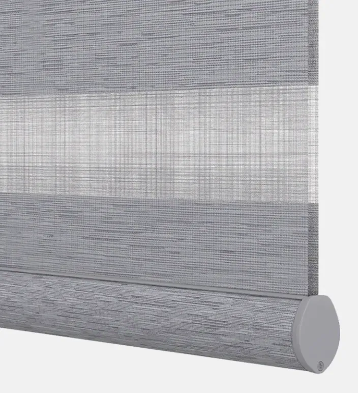 Banded Shades design fabric wrapped rails, a Solar Shield Blinds install