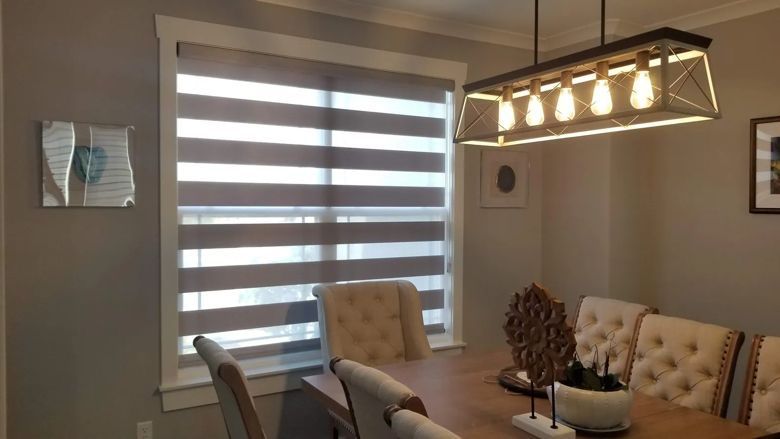 Banded Shades progressive sequence closed, installed by Solar Shield Blinds
