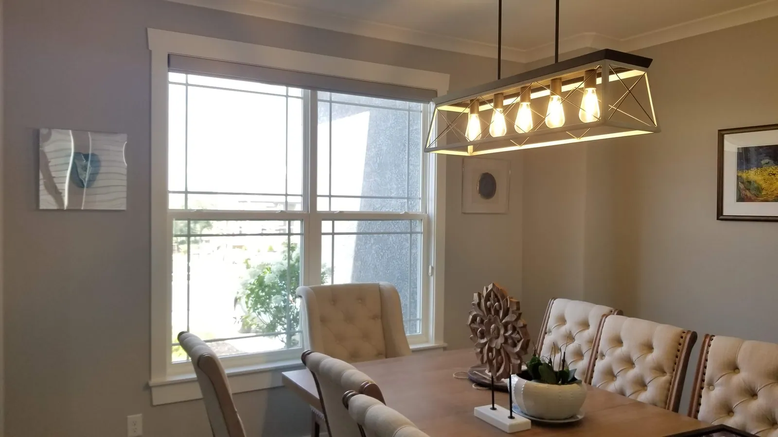 Banded Shades progressive sequence open, a Solar Shield Blinds install