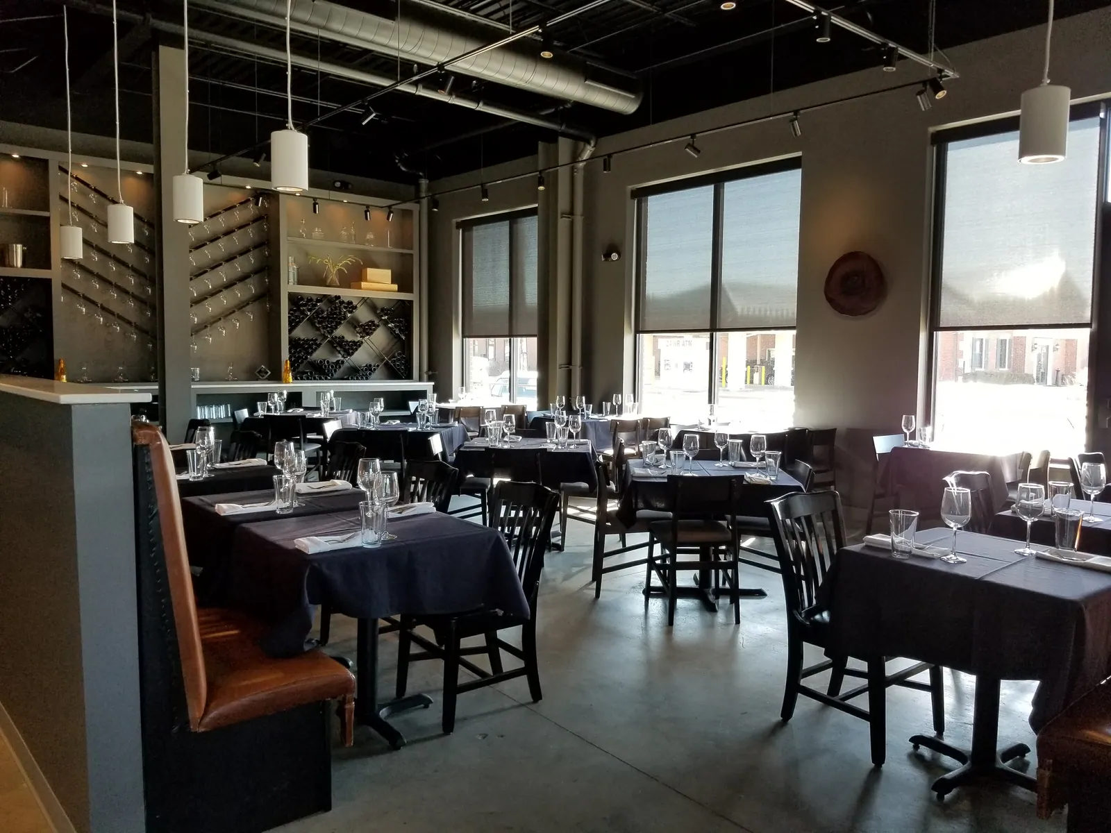 Automated roller shades in a restaurant