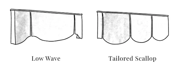 Low Wave and Tailored Scallop top treatment styles