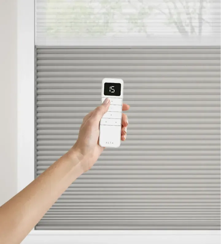 Motorized / Automated control option for Honeycomb Shades, from Solar Shield Blinds