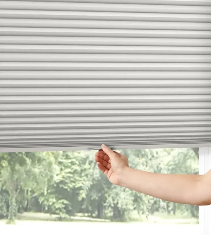 Cordless control option for Honeycomb Shades, from Solar Shield Blinds