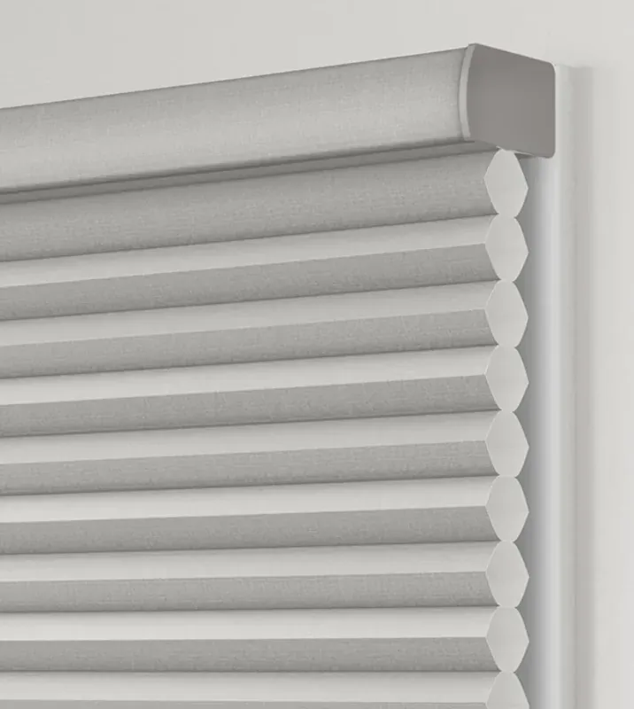 Honeycomb Shades shade design fabric covered headrail, a Solar Shield Blinds install