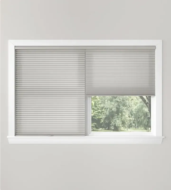 Honeycomb Shades shade design two on one headrail, measured and hung by Solar Shield Blinds