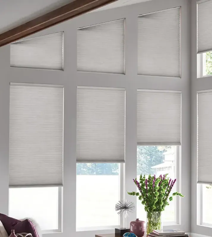 Angle Topped option for Honeycomb Shades, from Solar Shield Blinds