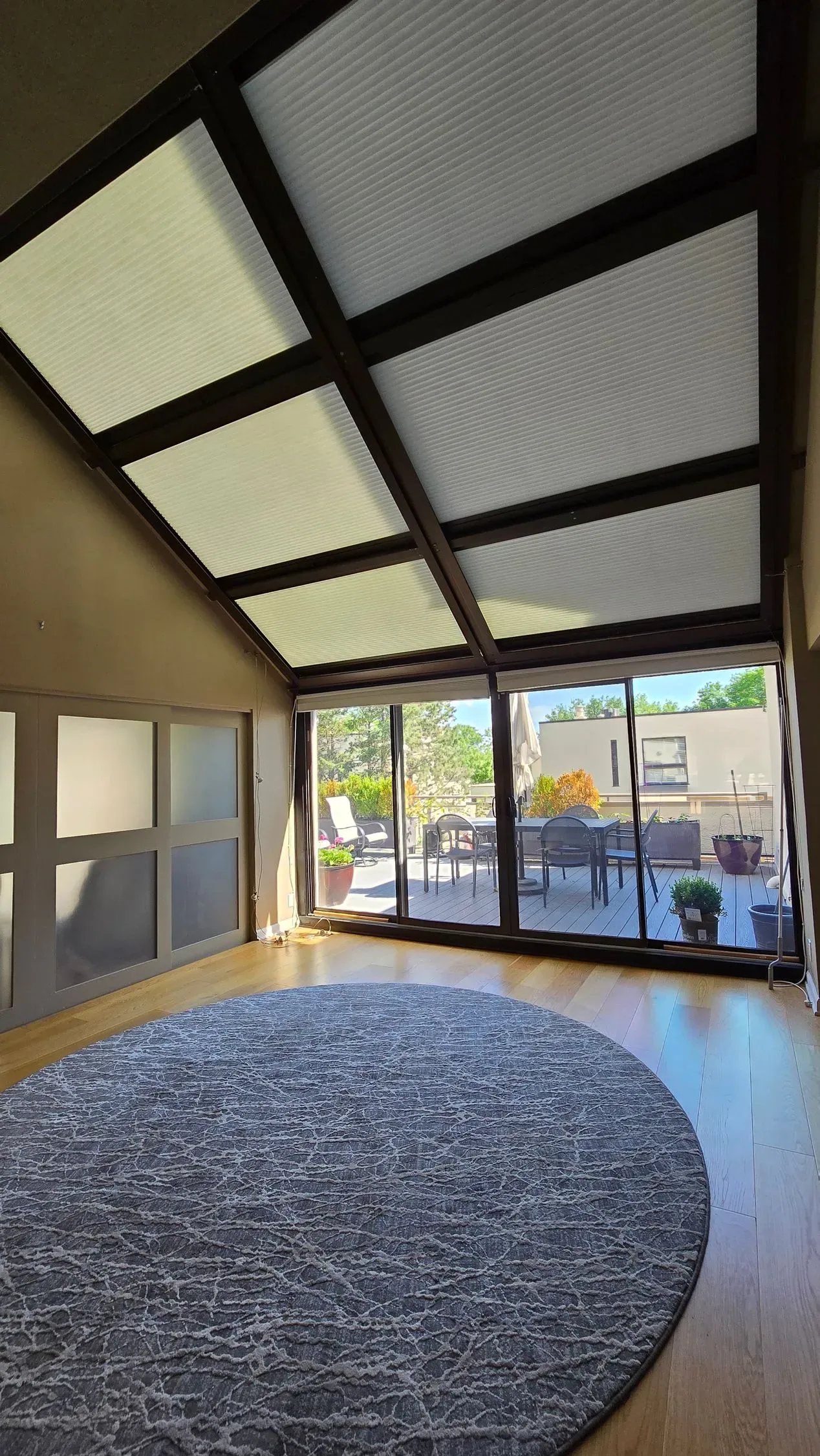 Honeycomb Shades closed skylight with solution, installed by Solar Shield Blinds