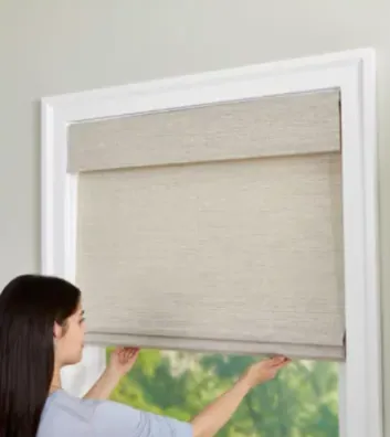 Cordless control option for Natural Woven Shades, from Solar Shield Blinds