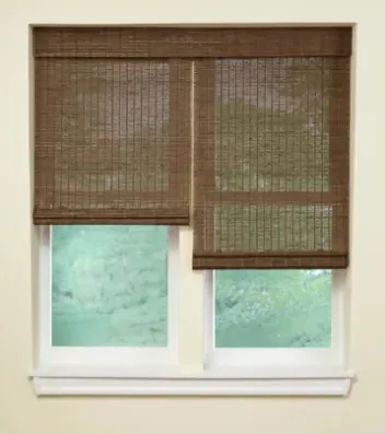 Natural Woven Shades design two on one headrail, a Solar Shield Blinds install