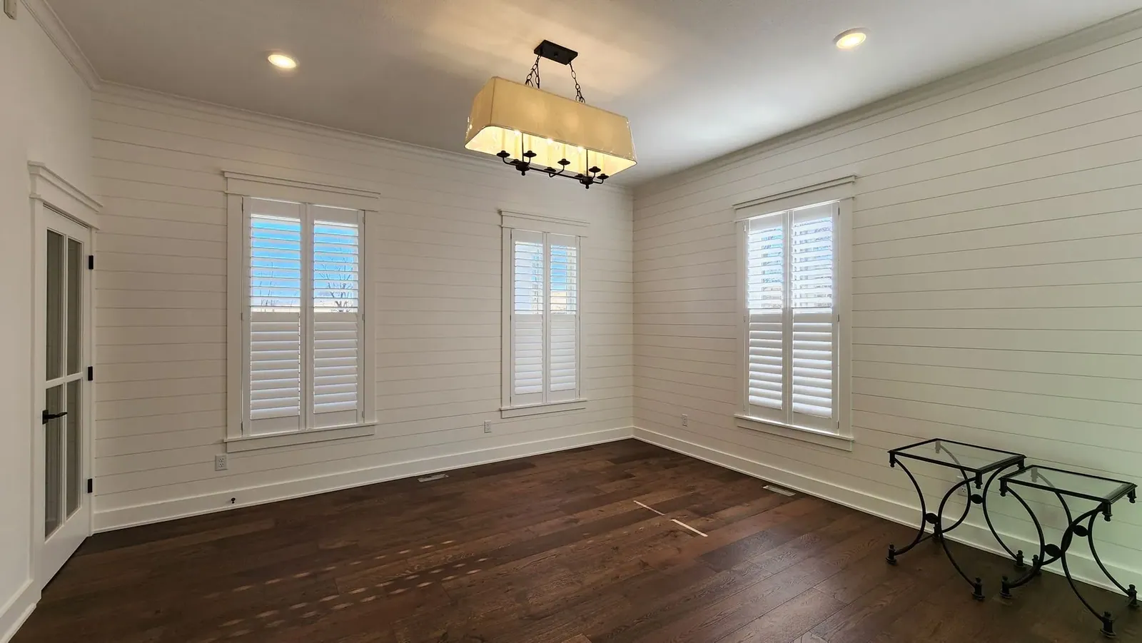 Plantation Shutters manual hand crank, a Solar Shield Blinds install