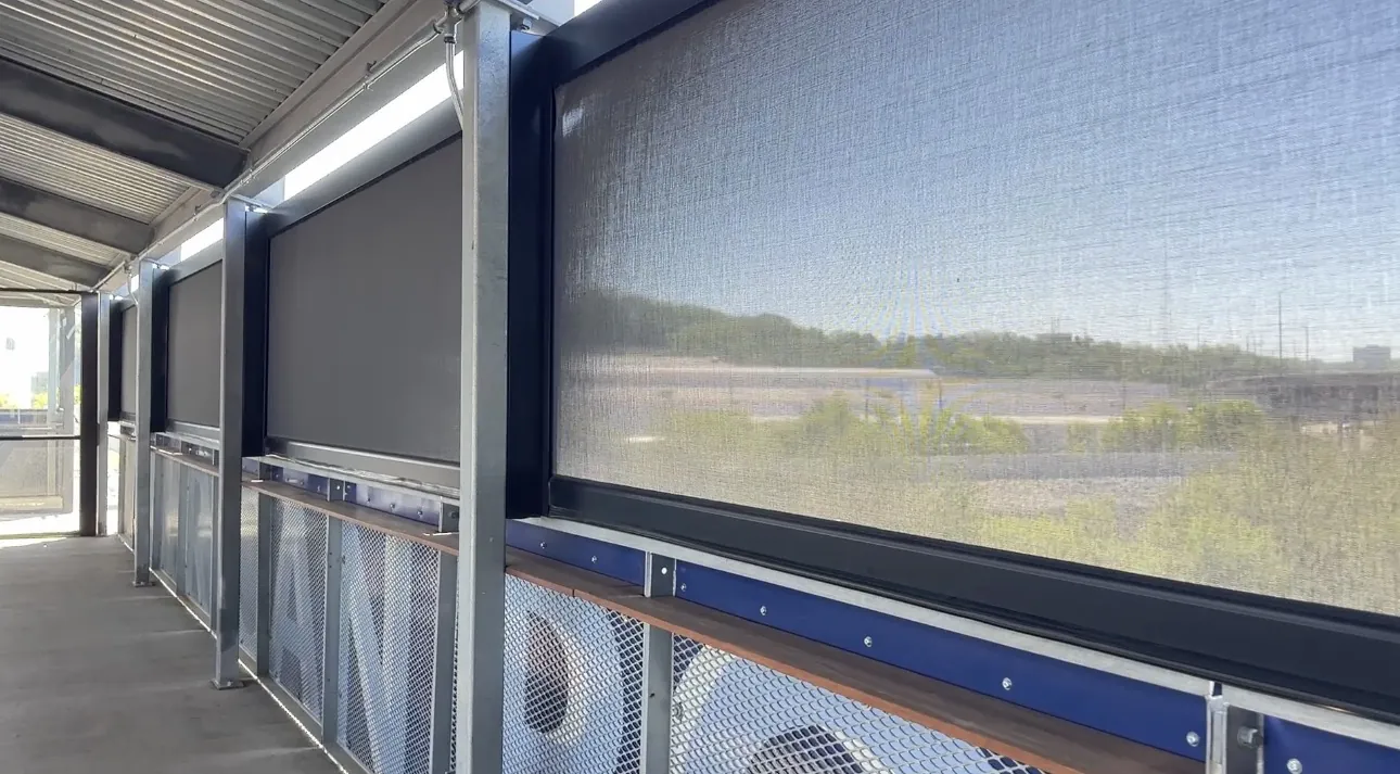 The river through a lowered screen