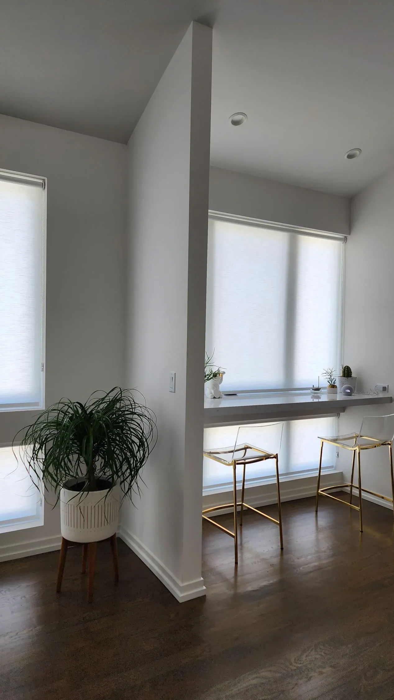 Roller Shades closed bar office area, a Solar Shield Blinds install