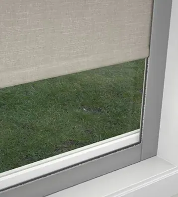 Roller Shades design side and bottom channels, a Solar Shield Blinds install