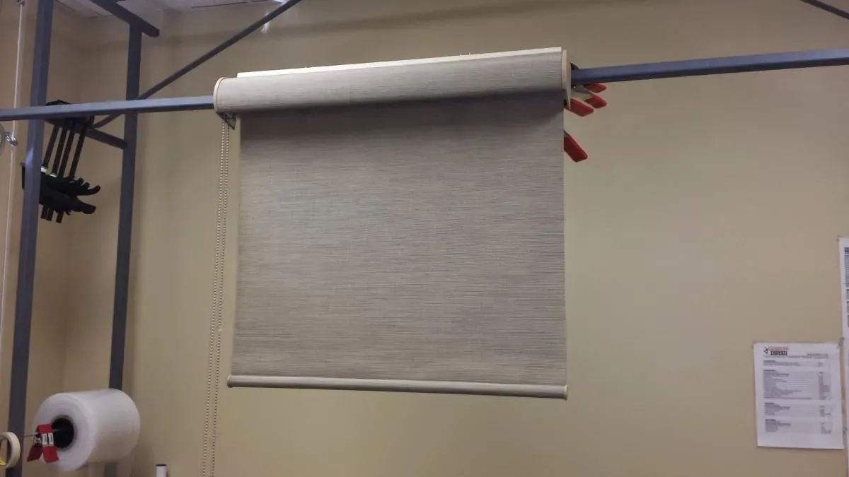 Roman shade repair, installed by Solar Shield Blinds
