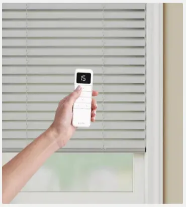 Motorized / Automated control option for Wood & Faux Wood Blinds, from Solar Shield Blinds